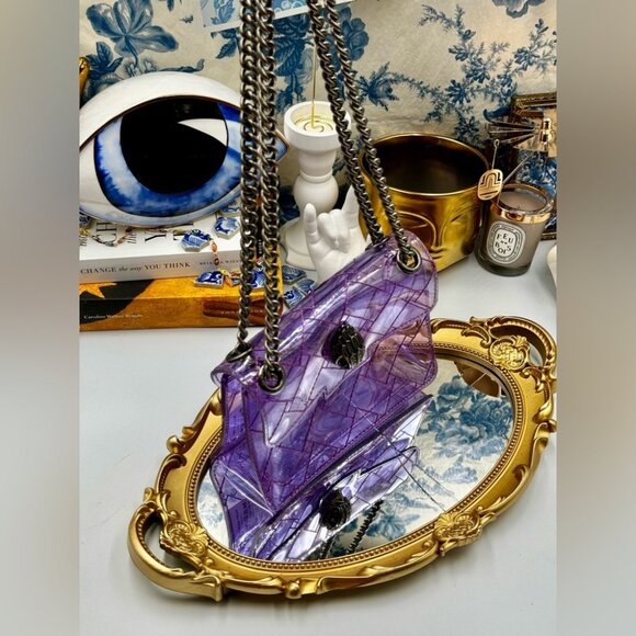 🆕 KURT GEIGER LONDON 🧿 NWOT Mini Kensington Crossbody Bag, Light Purple - Picture 3 of 16